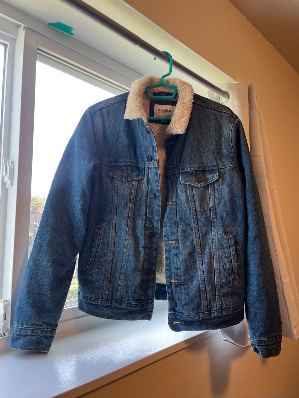 Goodfellow & Co Dark Blue Denim Sherpa-Lined Jacket